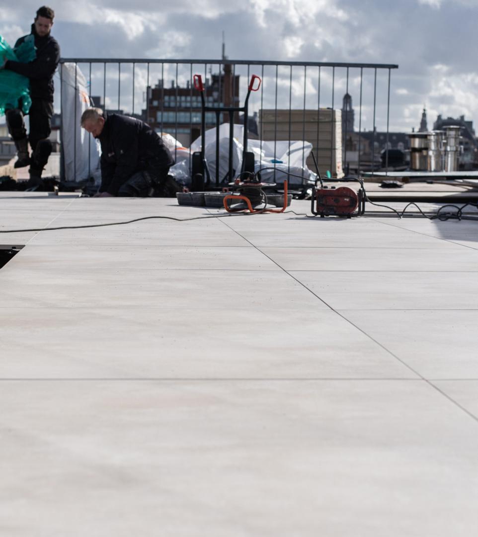 Dakterras betegelen Herengracht Amsterdam