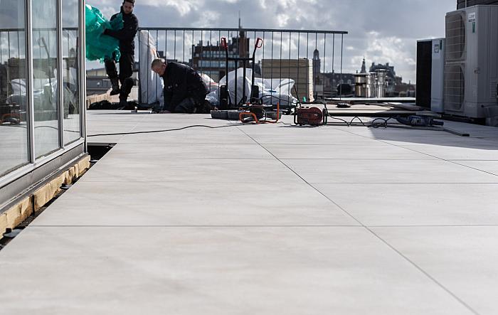 Dakterras betegelen Herengracht Amsterdam